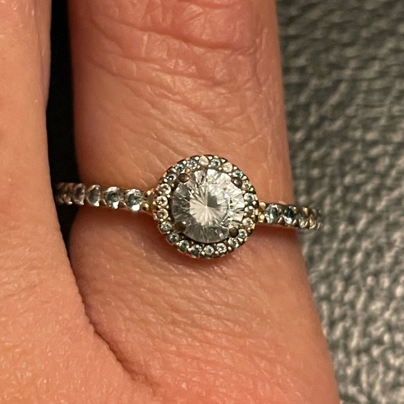 Pandora Rose Gold Classic Sparkle Halo Ring - Picture 6 of 10